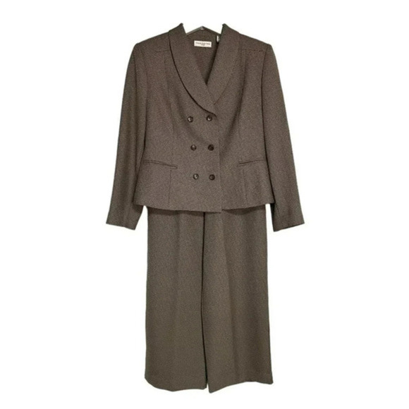 Amanda Smith Pants - Amanda Smith 10P career brown tweed pants. & double breasted blazer‎ suit